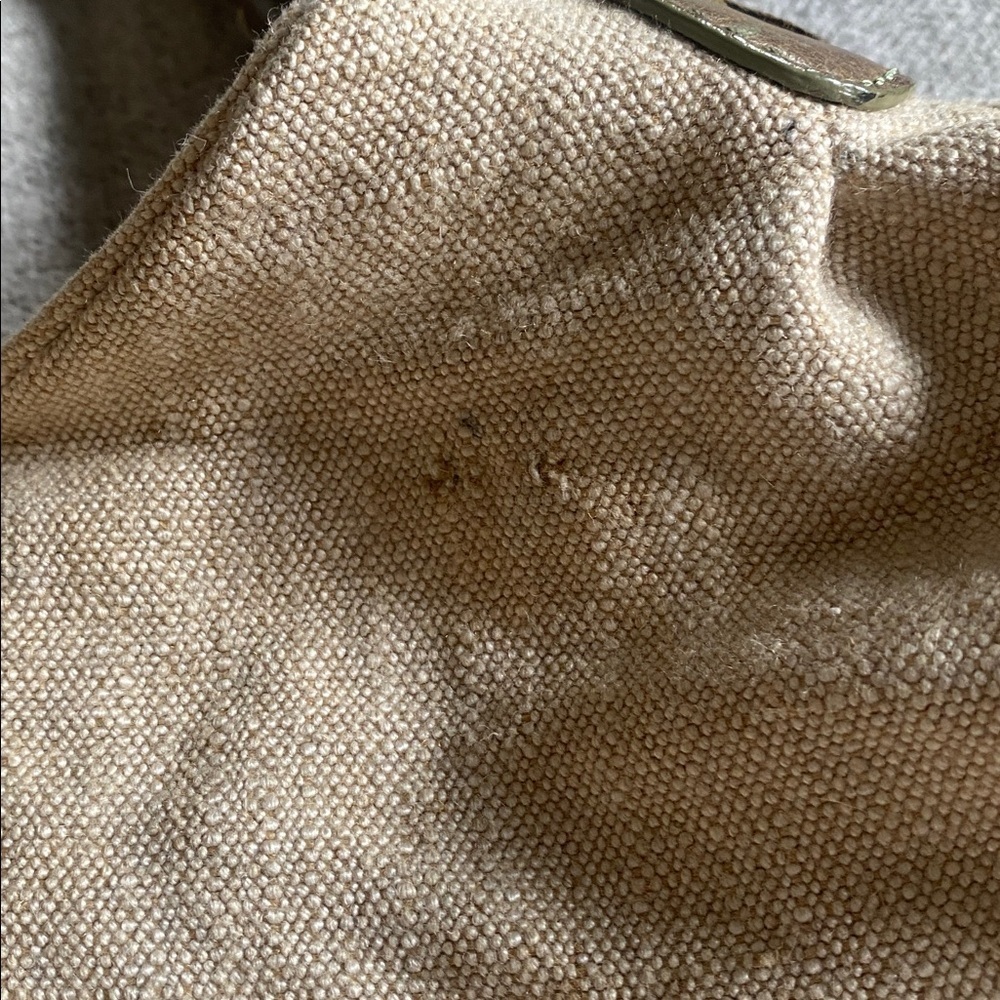 Via Spiga Beige Canvas & Brown Leather Braided-Handle Hobo Bag - Picture 13 of 14
